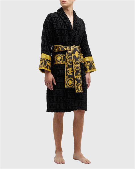 versace multicolor bathrobe|Versace unisex barocco sleeve robe.